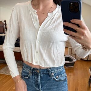 Zara White Mesh Blouse